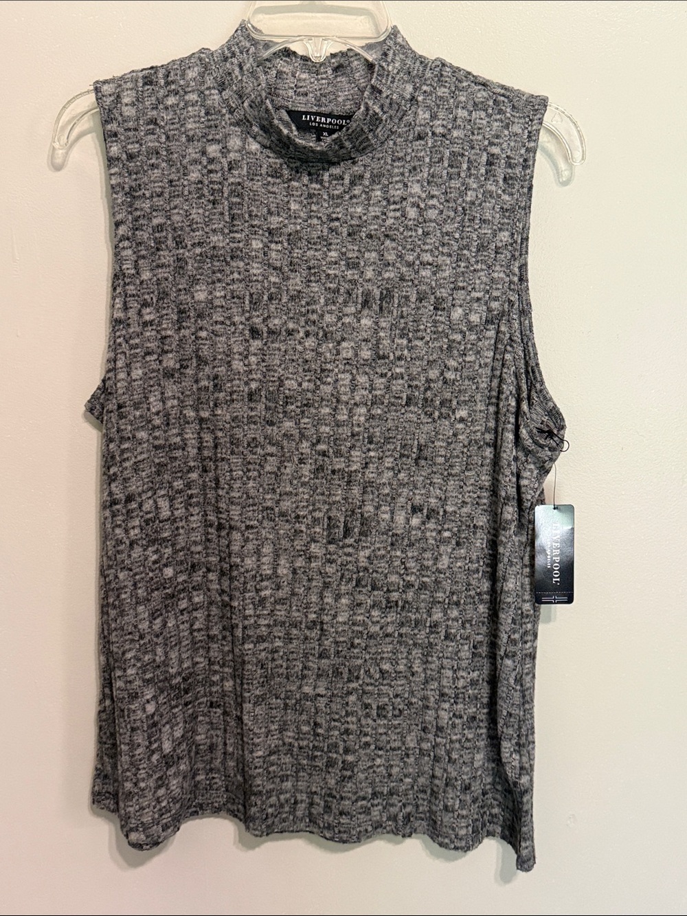 Liverpool Sleeveless Mock Neck Tank - Heather Gray